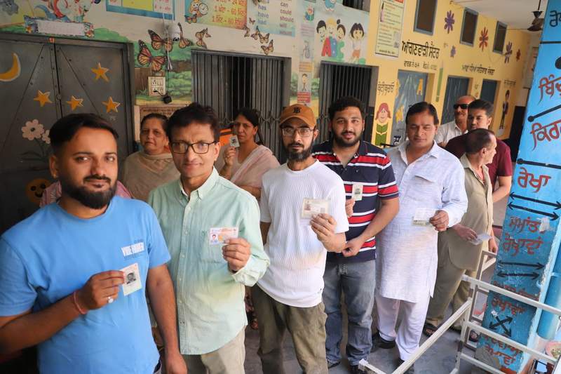 Image from: Voters exercise their franchise to vote in Punjab civic body polls