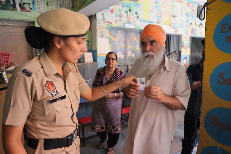Image from: Voters exercise their franchise to vote in Punjab civic body polls