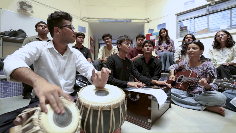 Image from: Bhajans amid coding pressure: Engineering students in Gujarat find a new stress buster