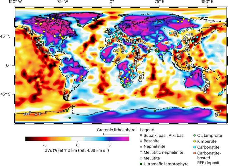 Image from: Scientists Create a Treasure Map That Could Reveal Hidden Rare Earth Deposits Beneath Earth’s Oldest Continents