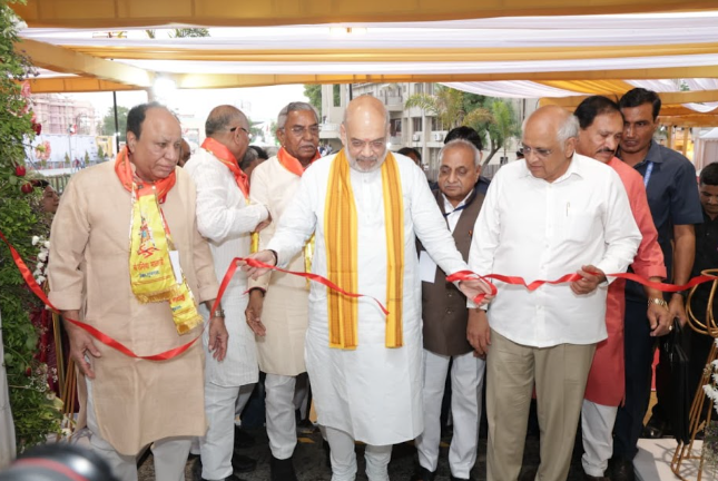Image from: Union Home Minister Amit Shah inaugurates boys, girls' hostels at Maa Umiya Dham in Ahmedabad
