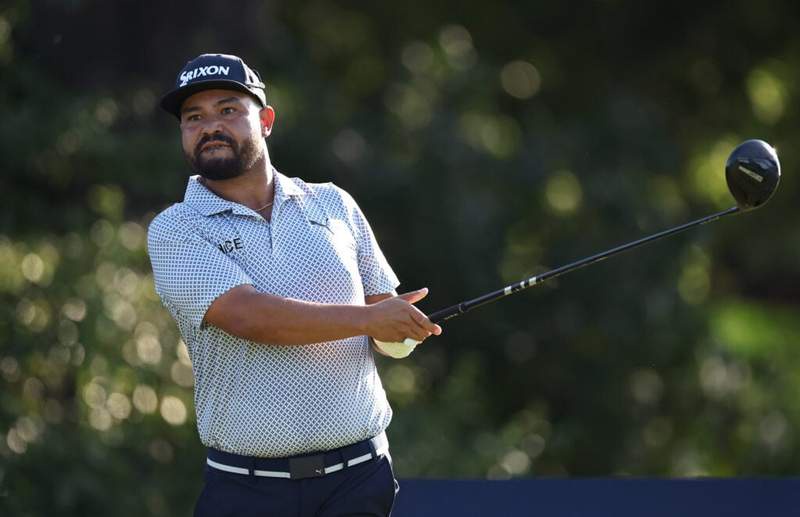 Image from: J.J. Spaun reacts after receiving warning for slow play at the Charles Schwab Challenge