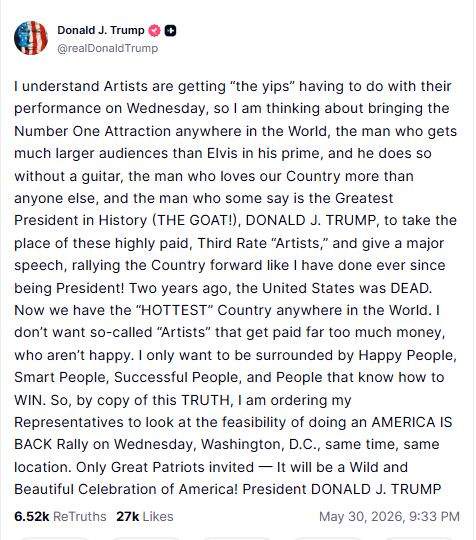 Image from: Trump to kick off 'Great American State Fair' after wave of musician exits