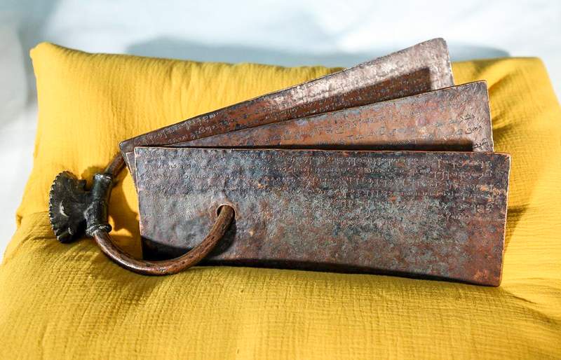 Image from: "Receiving messages of joy, pride": PM Modi shares significance of Chola copper plates brought back to India