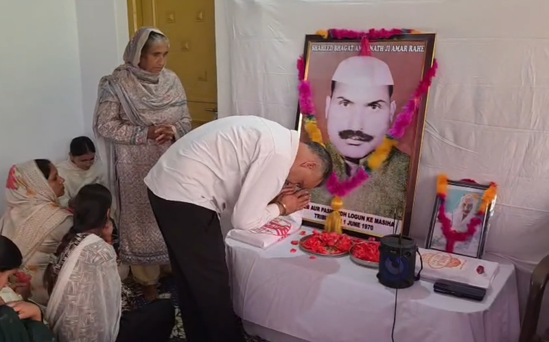 Image from: J-K: Family, supporters pay floral tribute to Shaheed Bhagat Amarnath on martyrdom anniversary in Ramban