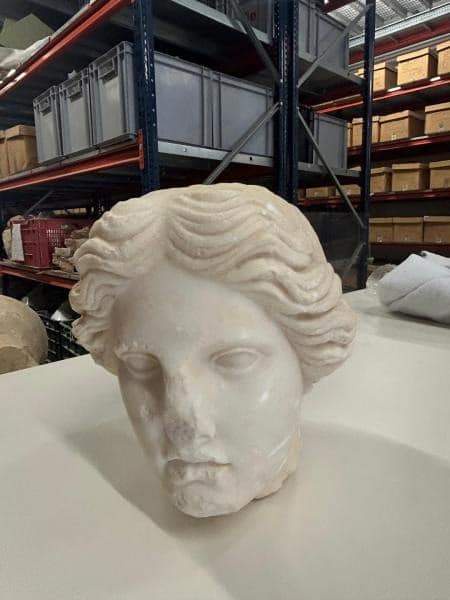Image from: Workers Digging on a Spanish Beach Expected Sand, Instead They Uncovered a Rare 2,000-Year-Old Roman Bust