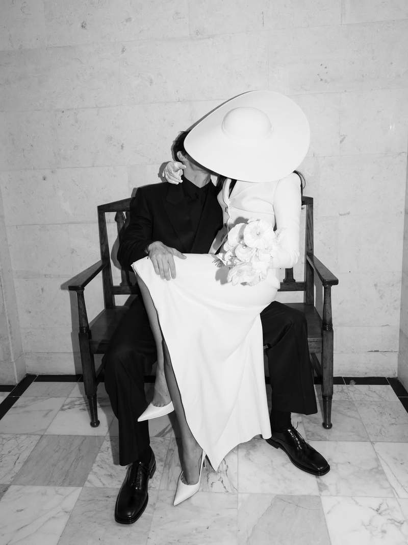 Image from: Dua Lipa, Callum Turner bring classic romance in wedding pictures
