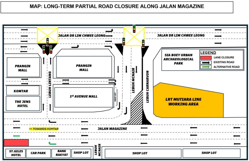 Penang-Mutiara-LRT-Line-Jalan-Magazine-partial-road-closure