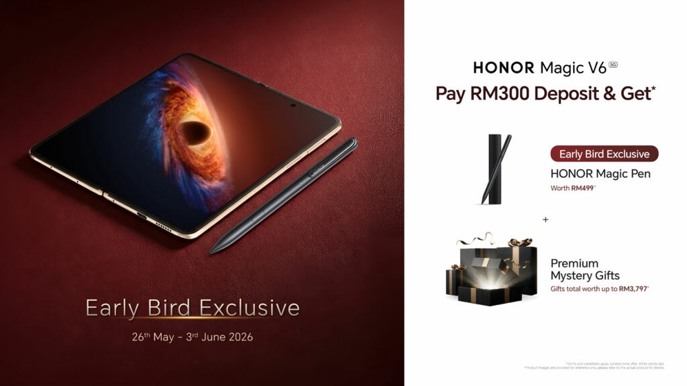 Image from: HONOR Magic V6 Early Bird Booking Opens in Malaysia Ahead of 4 June Launch
