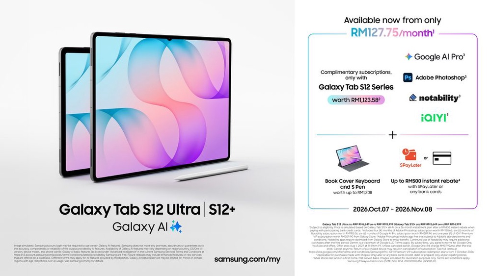 Image from: Samsung Galaxy Tab S12 Series Launches in Malaysia From RM4,999