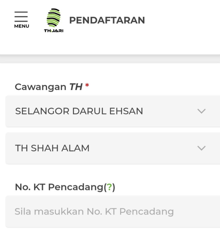Image from: TH Khairat – Cara Daftar Melalui THijari & Cara Buat Tuntutan