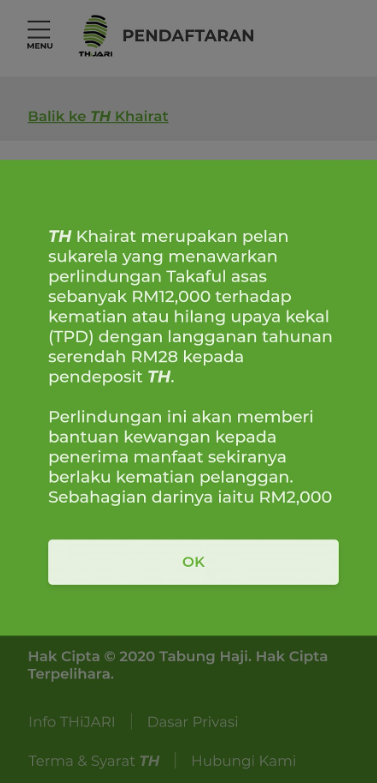 Image from: TH Khairat – Cara Daftar Melalui THijari & Cara Buat Tuntutan