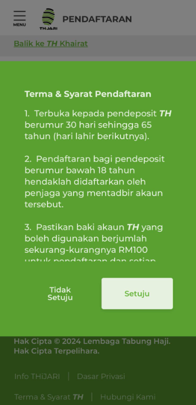 Image from: TH Khairat – Cara Daftar Melalui THijari & Cara Buat Tuntutan