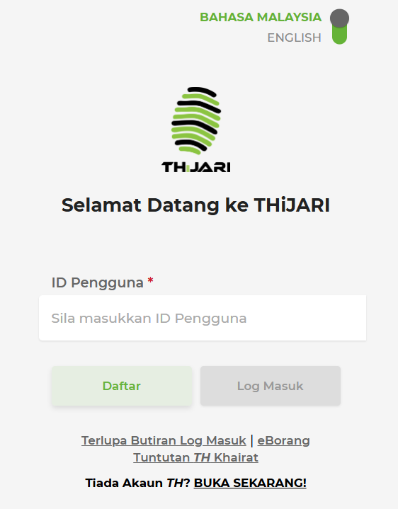 Image from: TH Khairat – Cara Daftar Melalui THijari & Cara Buat Tuntutan