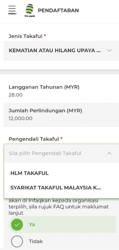 Image from: TH Khairat – Cara Daftar Melalui THijari & Cara Buat Tuntutan
