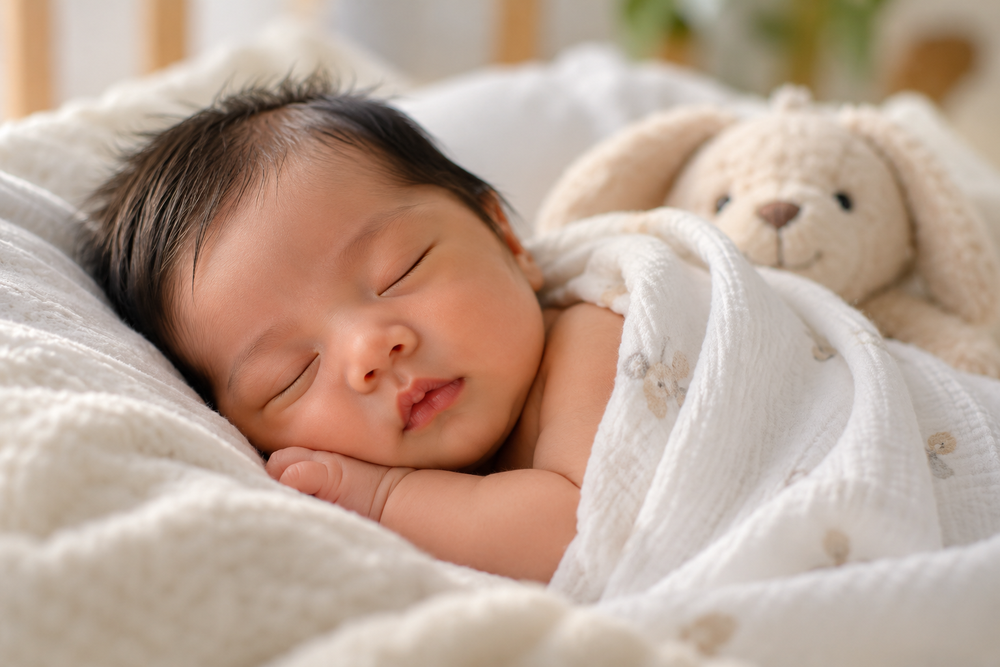 Peaceful Newborn in Cozy Neutral Nest
