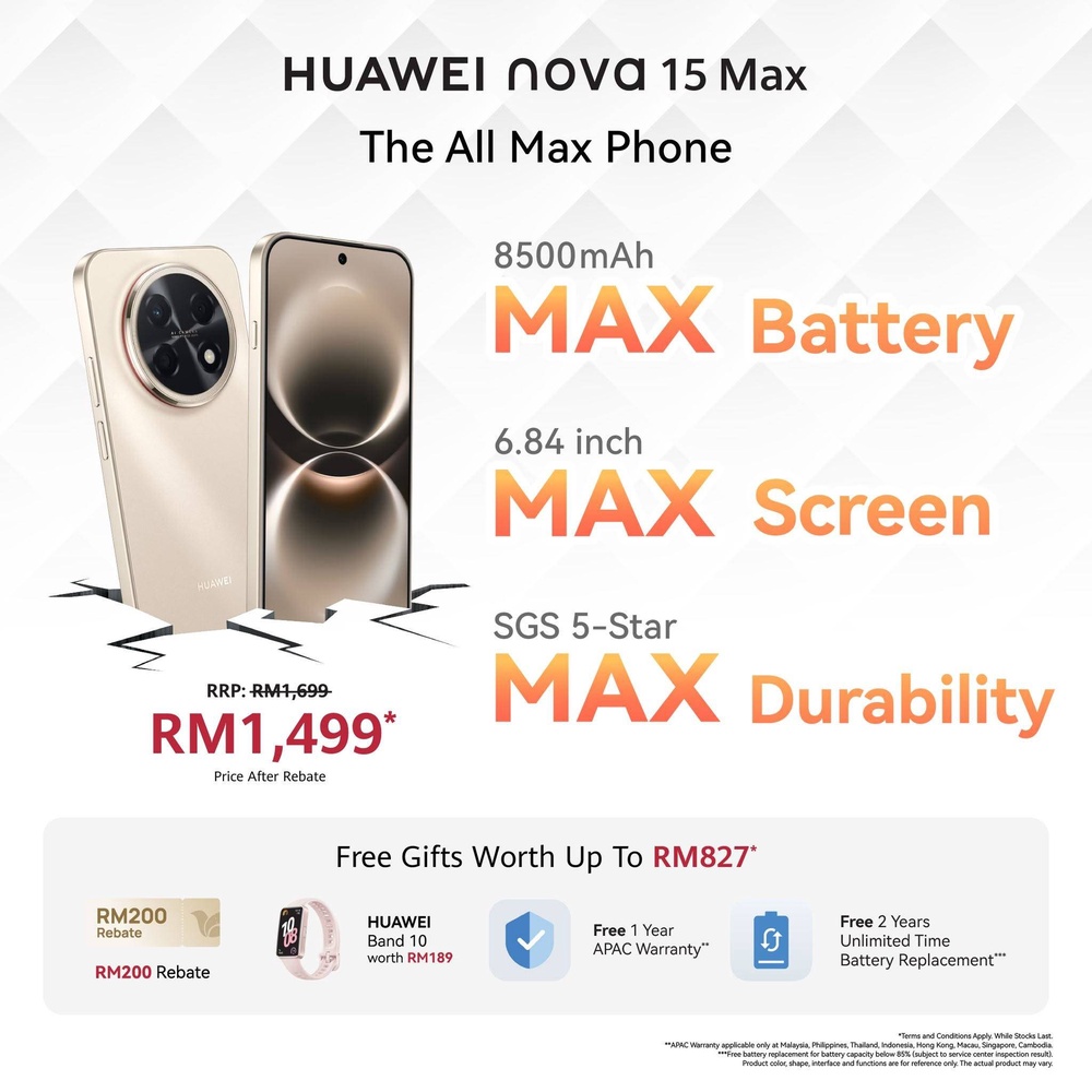 HUAWEI nova 15 Max大马发布:售价RM1699! 5