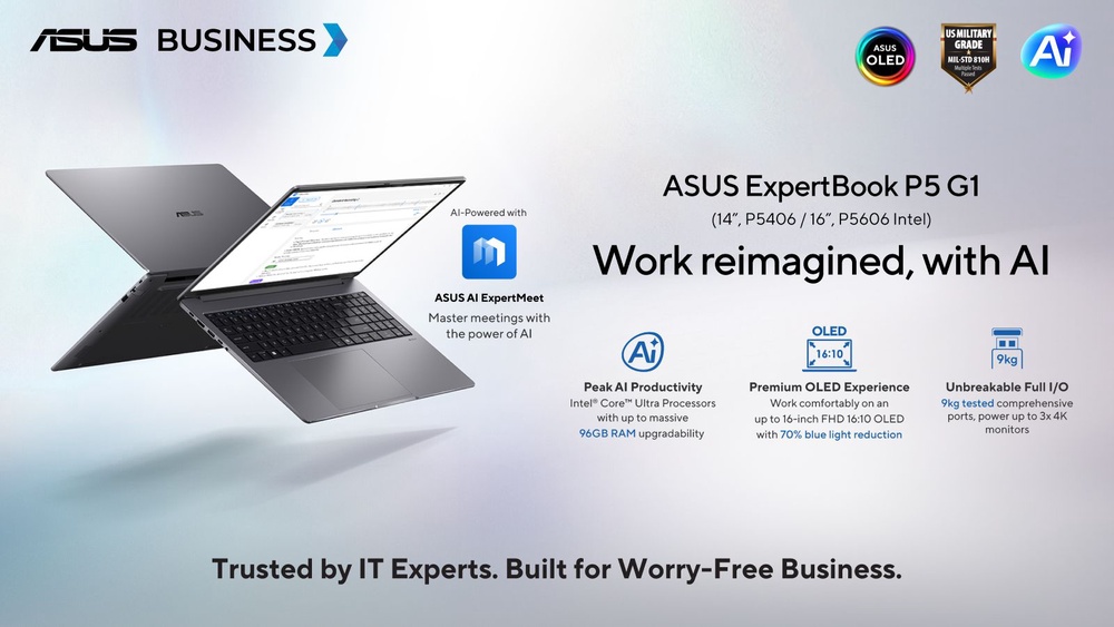ASUS ExpertBook P 系列登陆马来西亚:三款商务本齐发,RM4,799 起 7
