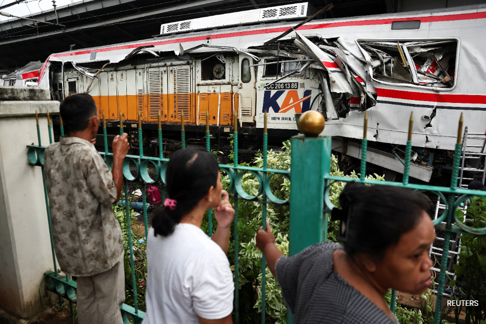 Image from: Indonesia commuter train crash toll rises to 14 as rescuers complete evacuation
