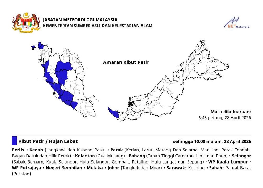 Image from: Amaran ribut petir beberapa negeri hingga 10 malam ini