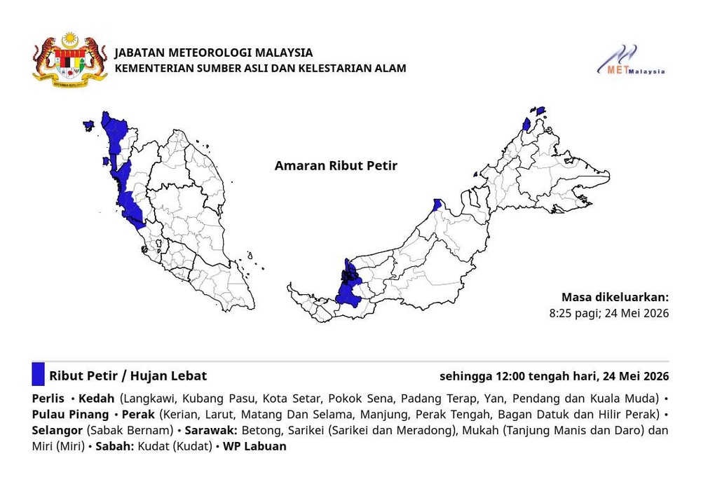 Image from: Sabak Bernam diramal ribut petir, hujan lebat hingga jam 12 tengah hari