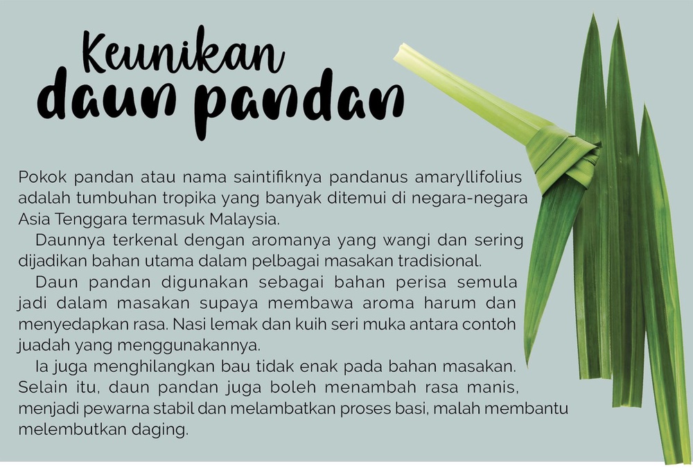 Image from: Santan, pandan simbol sains masakan Melayu