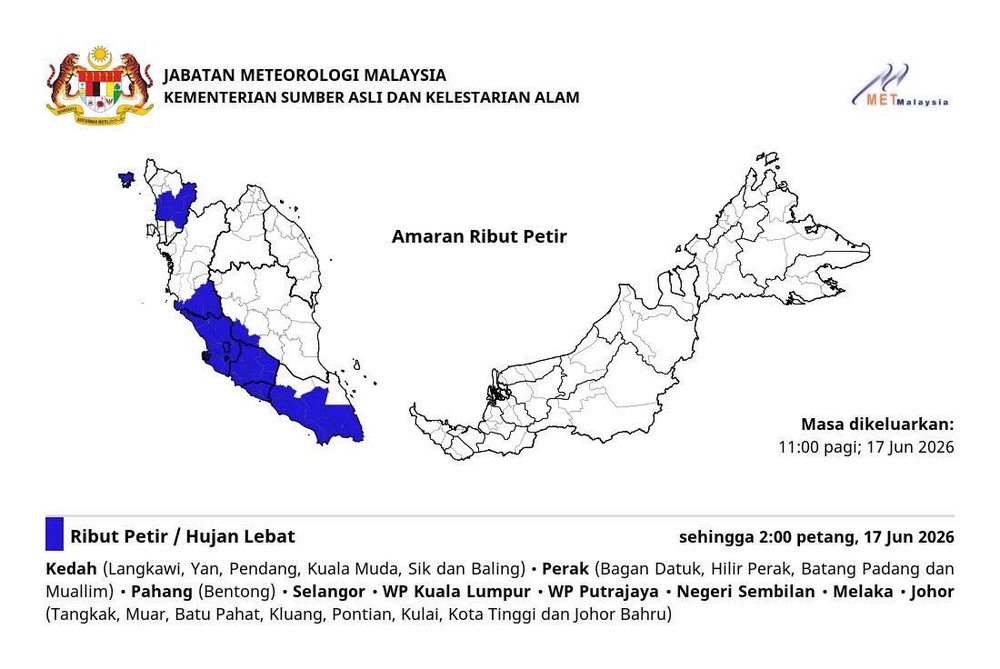 Image from: Selangor, KL, Putrajaya diramal hujan lebat hingga 2 petang
