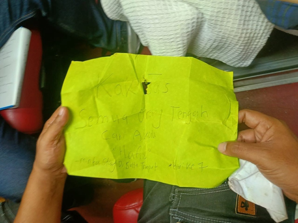 Image from: Jaslinda temui nota pasukan SAR sehari sebelum ditemukan selamat