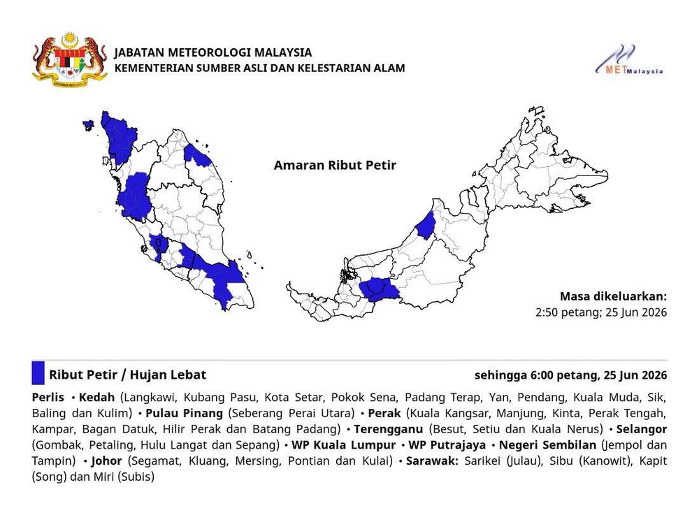 Image from: Amaran ribut petir empat daerah di Selangor hingga 6 petang