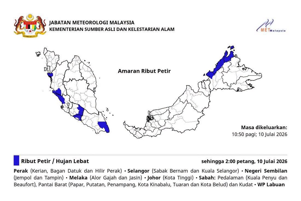 Image from: MetMalaysia keluar amaran ribut petir di Selangor hingga 2 petang