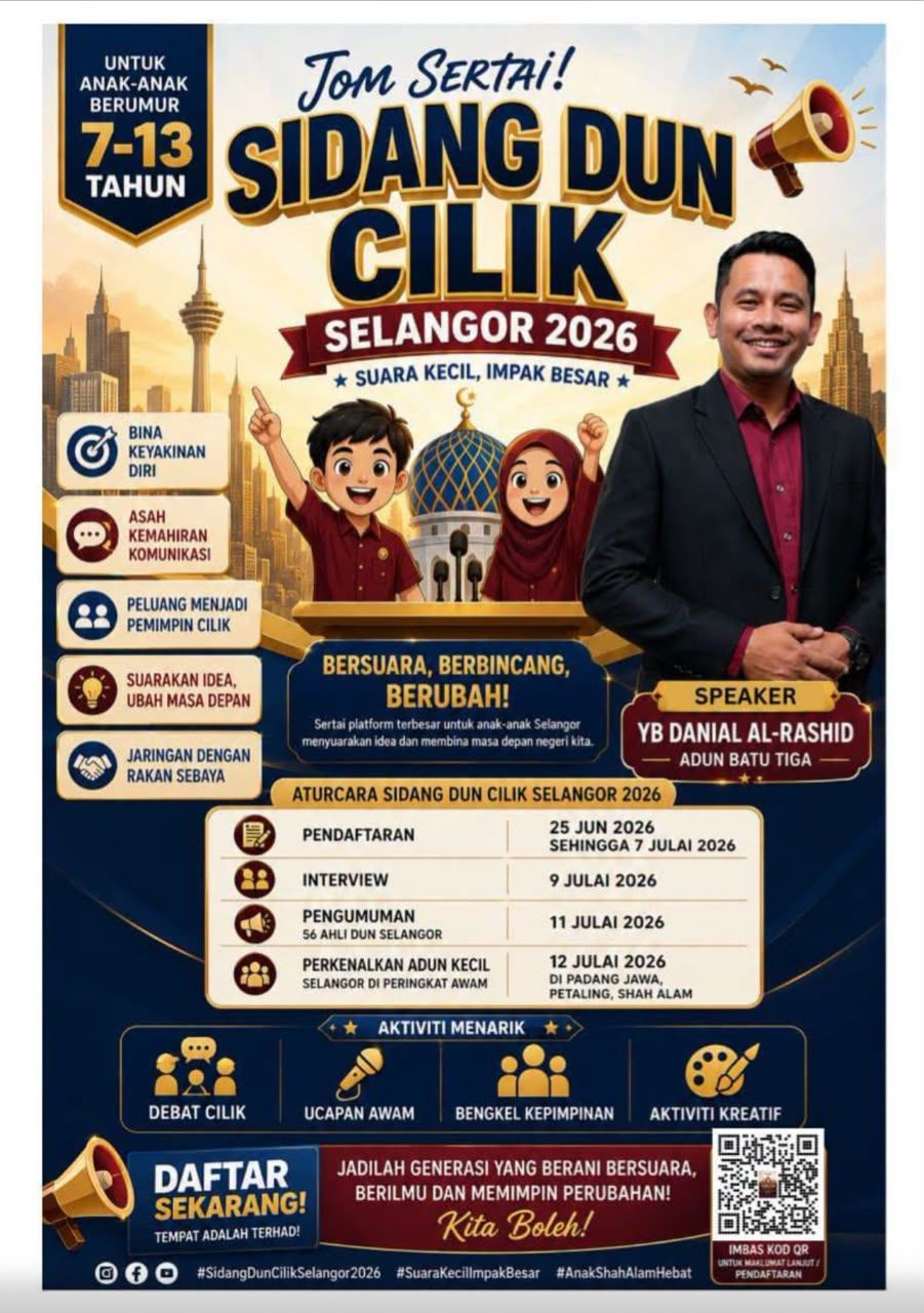 Image from: Kanak-kanak dipelawa sertai Sidang DUN Cilik, daftar sebelum 7 Julai
