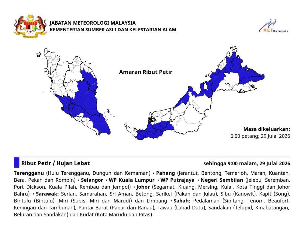 Image from: Amaran ribut petir seluruh Selangor, KL dan Putrajaya hingga 9 malam