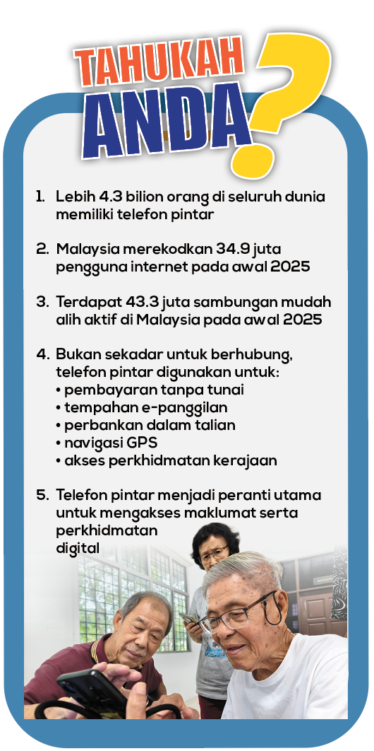 Image from: Kelas telefon pintar rapatkan jurang warga emas, orang muda