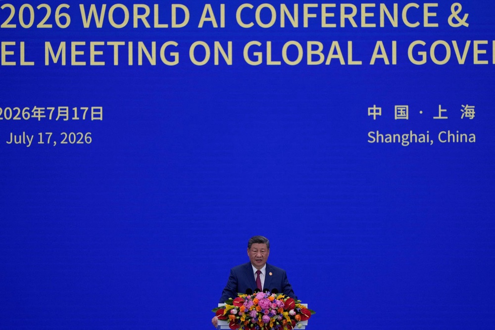 Image from: Xi pitches China as leader of new global AI order, challenging US dominance