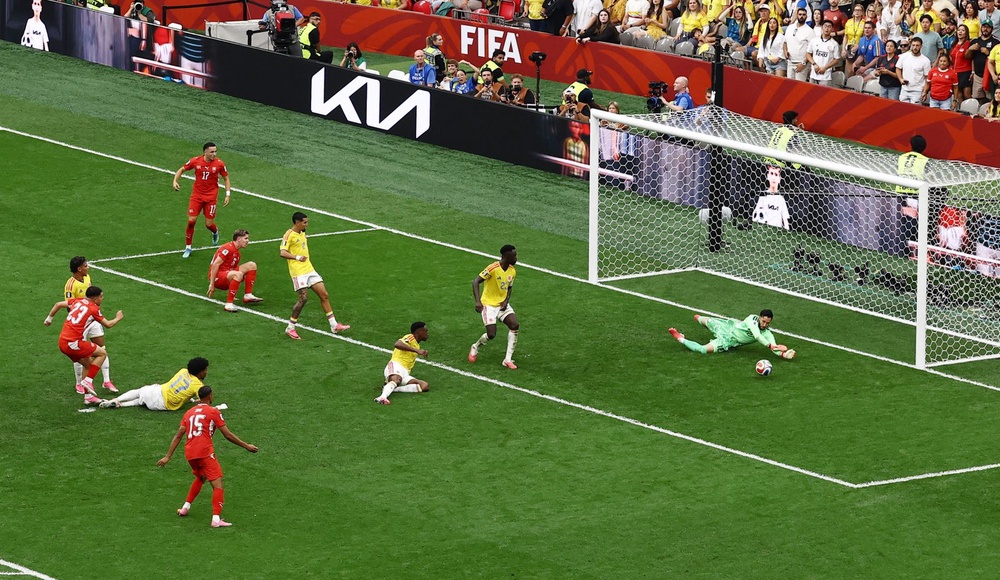 Image from: Switzerland edge Colombia on penalties to reach first World Cup quarter-final since 1954