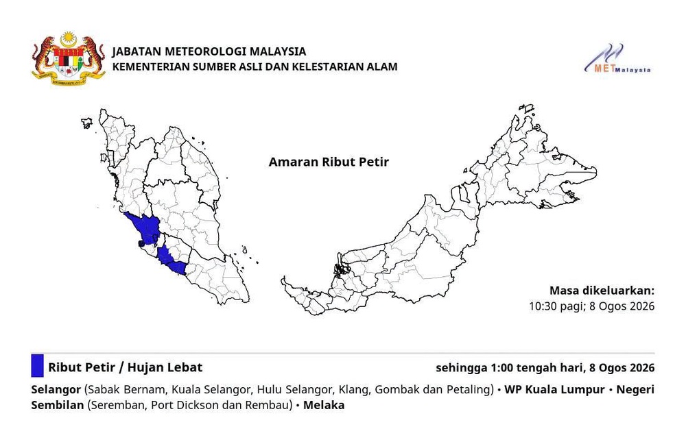 Image from: Ribut petir dijangka landa enam daerah Selangor hingga 1 tengah hari