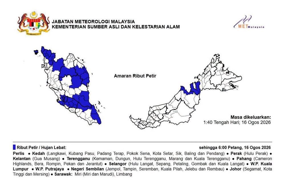 Image from: Ribut petir, hujan lebat landa lima daerah Selangor hingga 6 petang