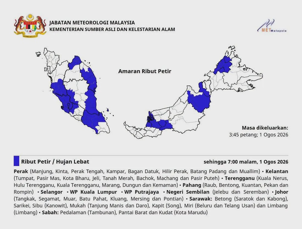 Image from: Amaran ribut petir seluruh Selangor, KL dan Putrajaya hingga 7 malam