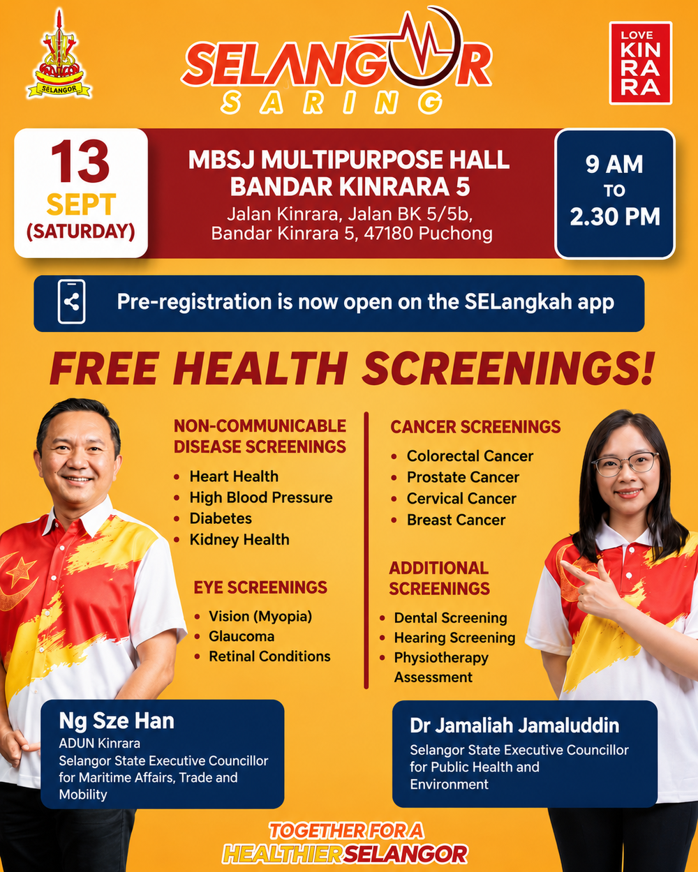 Image from: Puchong to host state's free health screenings on Sept 13