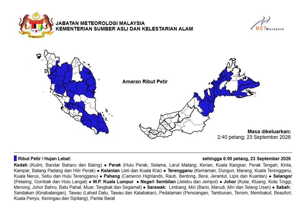 Image from: Ribut petir dijangka landa Petaling, Gombak, Hulu Langat hingga 6 petang