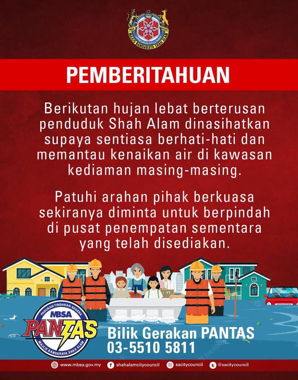 Image from: Hujan lebat, enam stesen air Selangor cecah tahap amaran