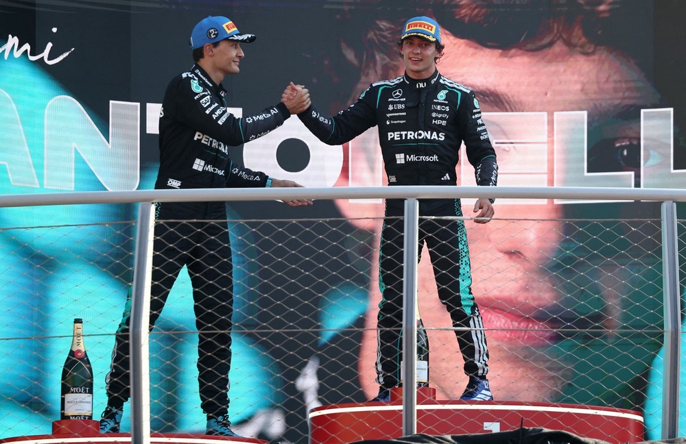 Image from: Monza miracle: Antonelli storms from 19th to historic home victory