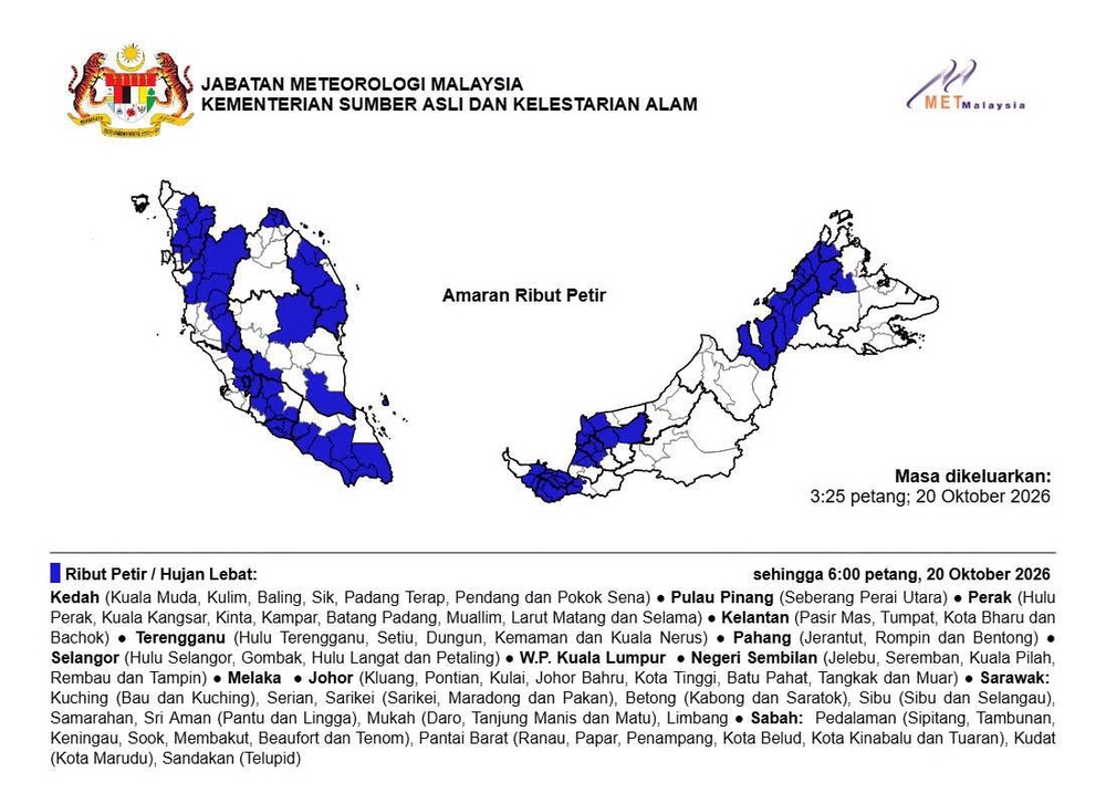 Image from: Amaran ribut petir: Empat daerah Selangor terjejas hingga 6 petang