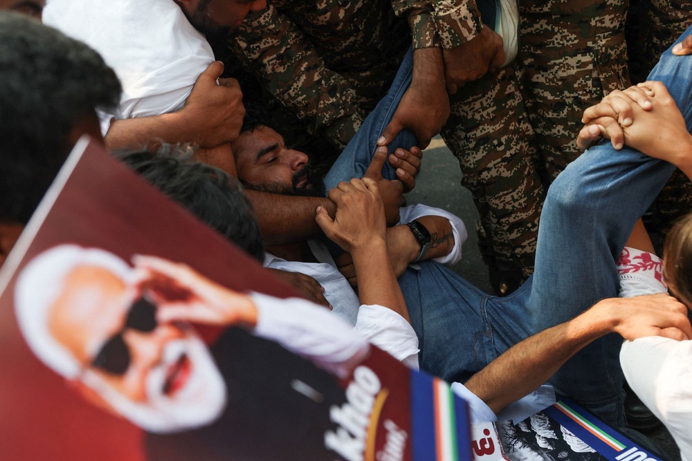 Image from: Indian police detain 'cockroach' movement leaders demanding election chief's resignation