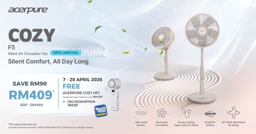 Image from: Acerpure introduces new portable mist cooler and silent air circulator fan into Malaysia