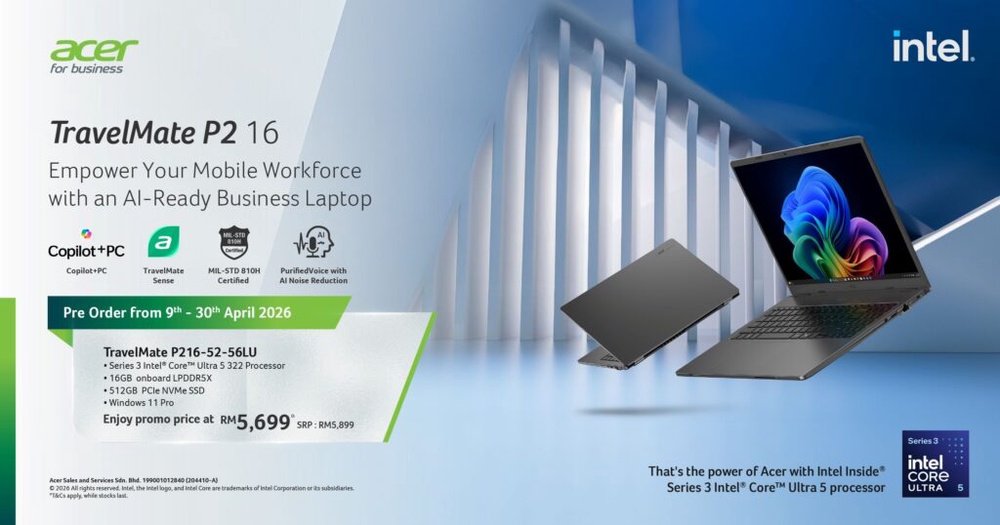 Image from: Acer refreshes TravelMate series with Intel Core Ultra Series 3 processors, from RM5,499