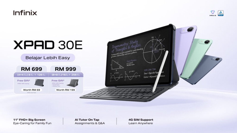 Image from: Infinix Xpad 30E: Education-focused 11″ tablet with 4G connectivity, from RM699