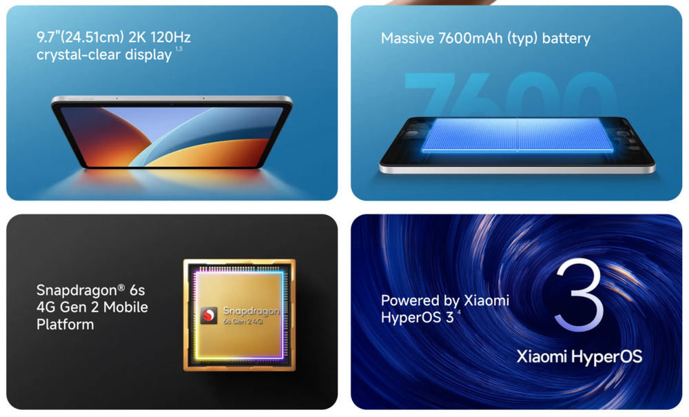 Image from: REDMI Pad 2 9.7 series: Snapdragon powered tablets with 7600mAh battery, from RM569