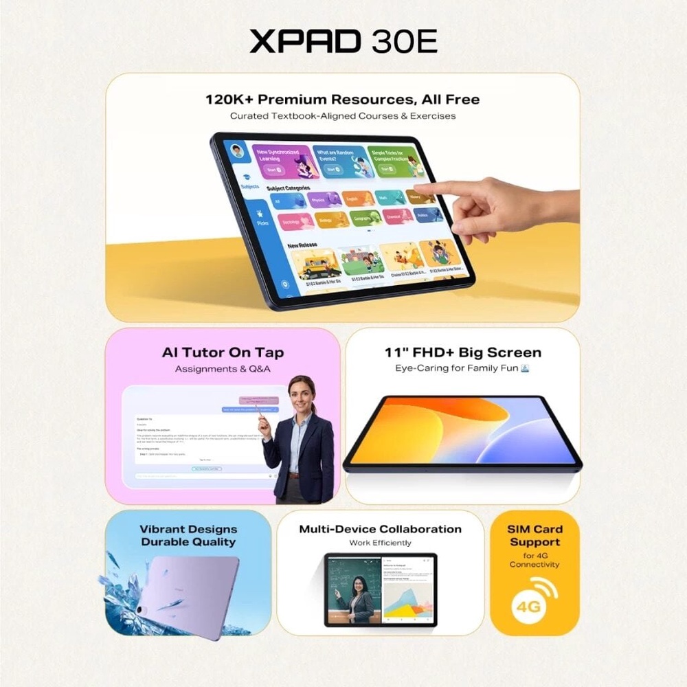 Image from: Infinix Xpad 30E: Education-focused 11″ tablet with 4G connectivity, from RM699