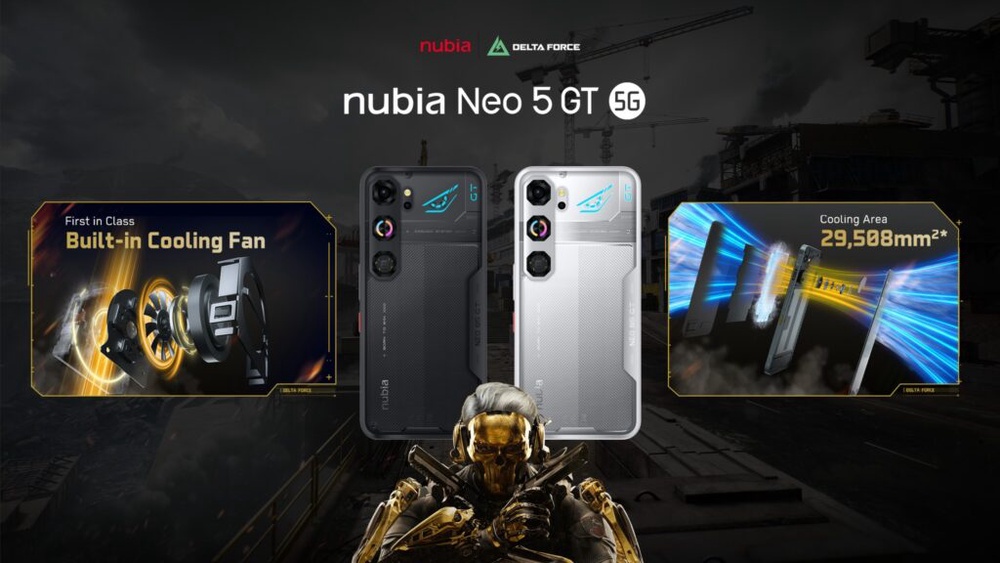 Image from: Nubia Neo 5 GT 5G: Midrange gaming phone with cooling fan, shoulder triggers, from RM1,799